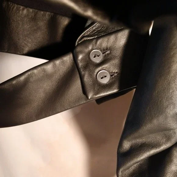 UNTTLD OPEN BACK LAMB LEATHER SHIRT/JACKET LUXURYOVER 60% OFF (*FINAL SALE*)